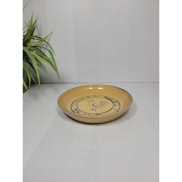 Vintage Studio Pottery Shallow Bowl Saucer, Bird Design - Picture 2 of 5